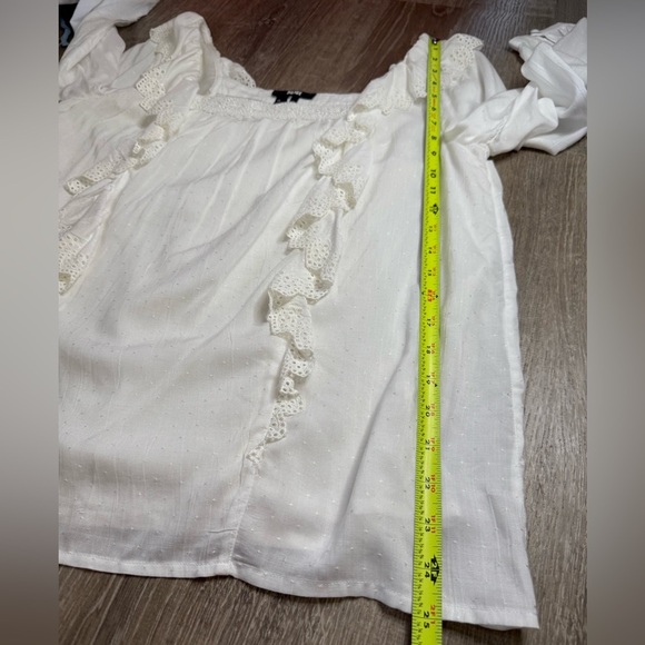 Paige Denim Brylen Blouse Crisp White Eyelet Embroidery Square Neck Medium - Picture 9 of 12